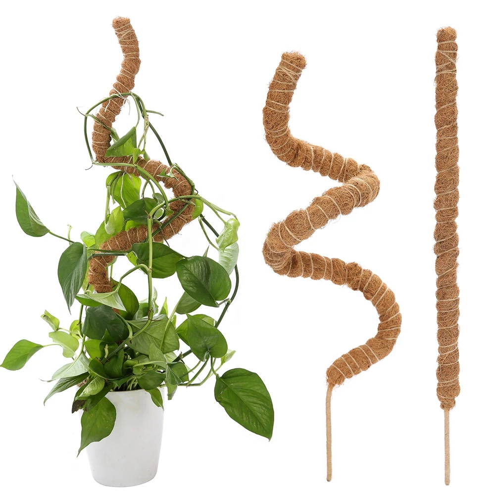 

1Pc Bendable Coco Coir Moss Pole Plant Cage Climbing Pole Plant Support Extension for Monstera Plant To Grow Upward Garden