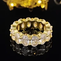 fashion silver color aesthetic oval zircon wedding eternity band for women anniversay christmas gifts luxury jewelry r5343 gold