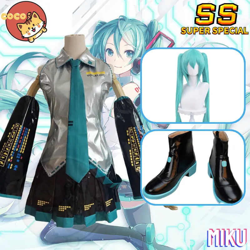 

CoCos-SS Vocaloid Miku Cosplay Costume Wig Cute Black Dress Kawaii Miku Cosplay Outfits Carnival Night Party Costumes for Gril