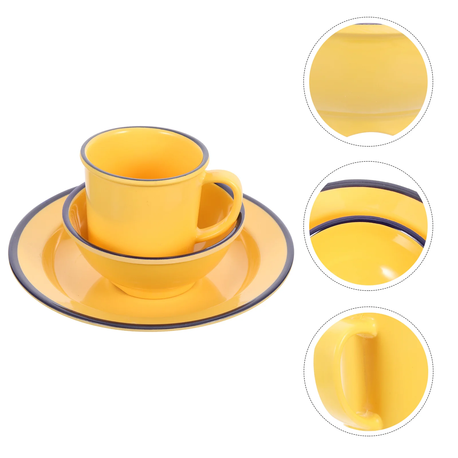 

Dinnerware Bowl Melamine Set Sets Plate Bowls Plates Dish Dinner Camping Cup Dishes Kitchen Drinking Tea Serving Mug Retro Cups