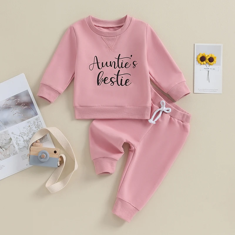 

Baby Boys Clothes Newborn Letter Print Round Neck Sweatshirt Drawstring Pants Set Infant Girl Fall Outfits