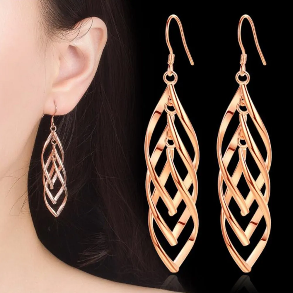 

Wholesale 925 Sterling Silver Jewelry High Quality Women Fashion Trendy Long Tassel Hollow Boho Exaggerated Earrings
