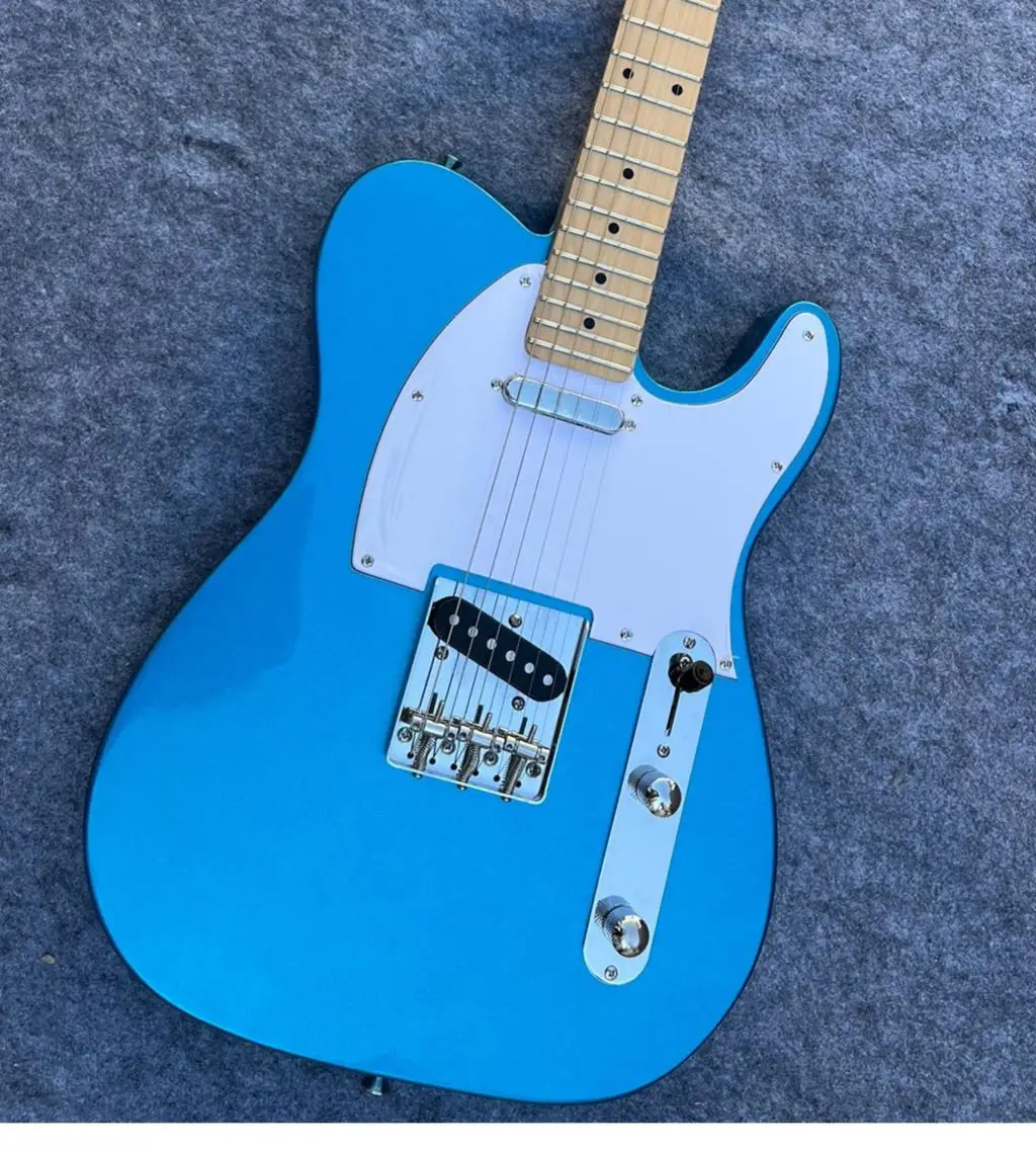 

Custom Shape 6 Strings Handmade High Qulaity Tele Electric Guitar Mentalic Blue TL Guitar S Switch Pickup Canadian Maple Neck