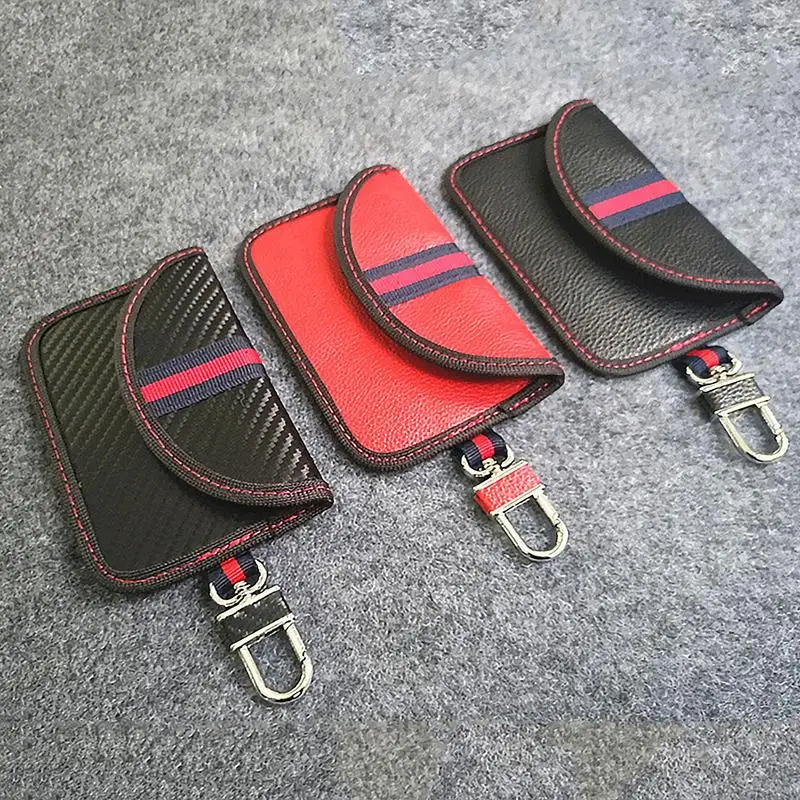 

Car Key Signal Blocker Pouch 2-Pocket Compact Car Keys Bag RFID Car Pouch Durable Car Keys Signal Blocking Pouch Keyless Entry