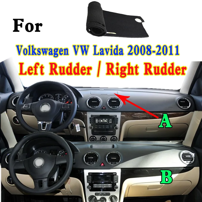 

For Volkswagen VW Lavida 181 2008-2011 Car-Styling Dashmat Dashboard Cover Instrument Panel Insulation Sunscreen Protective Pad