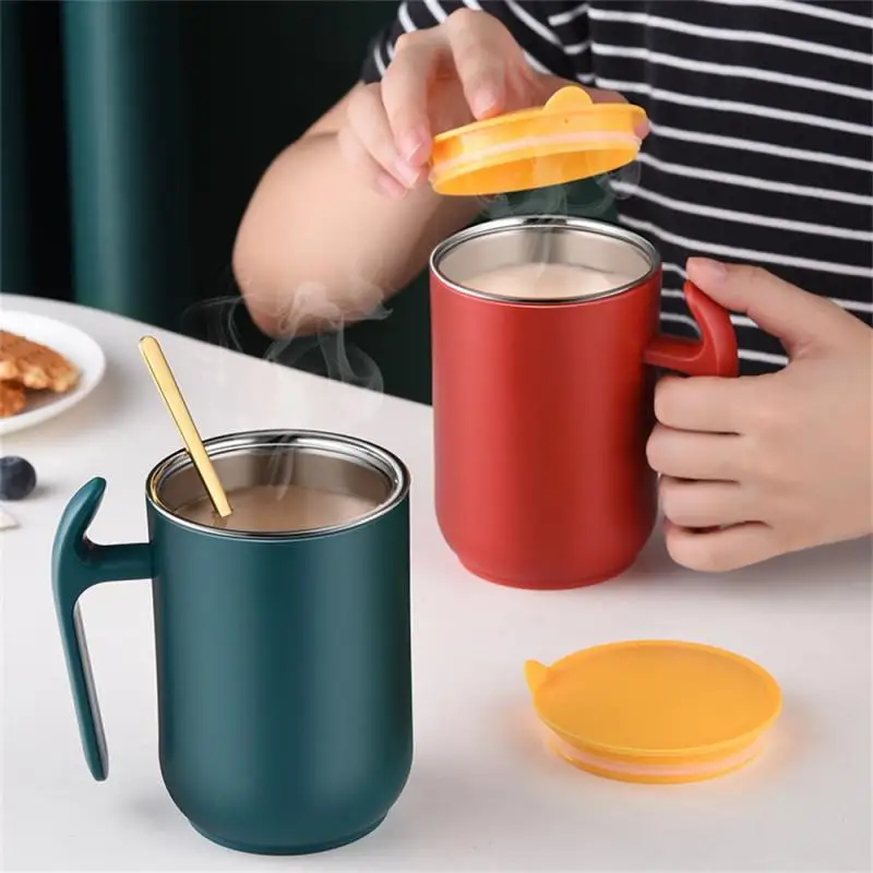 500ml Stainless Steel Thermos Cup Large Capacity Thermal Mug With Lid Coffee Milk Cup Detachable Heat-resistant Tea Coffee Mug