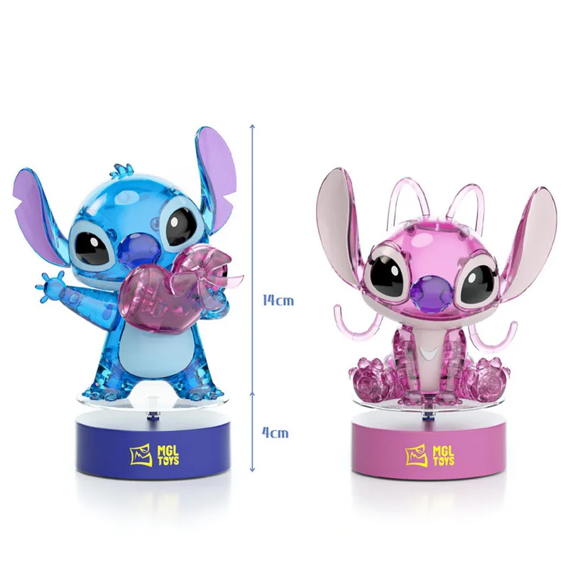 

Mgl Disney Stitch Angel Figure Diy Assembled Crystal Statue Ornaments Splicing Building Blocks Figurines Model Toy Gift For Kids