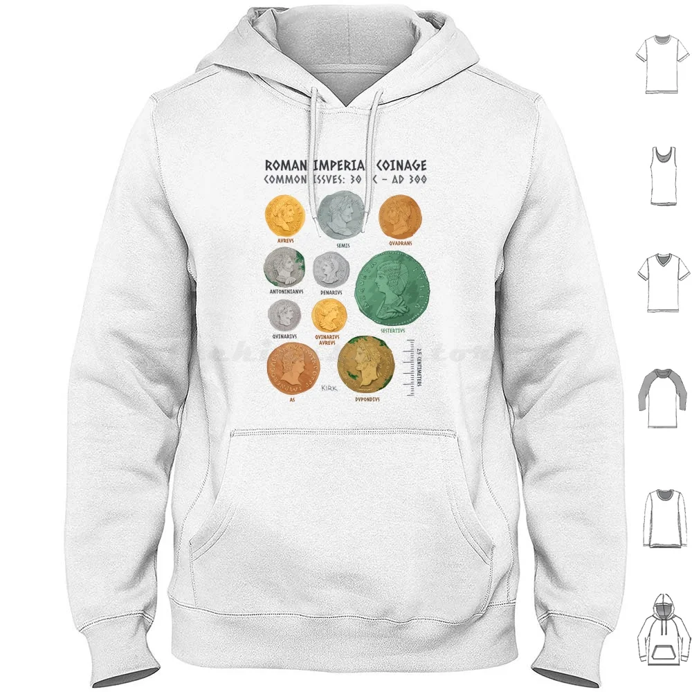 Толстовки с изображением римских императорских монет длинным рукавом римская