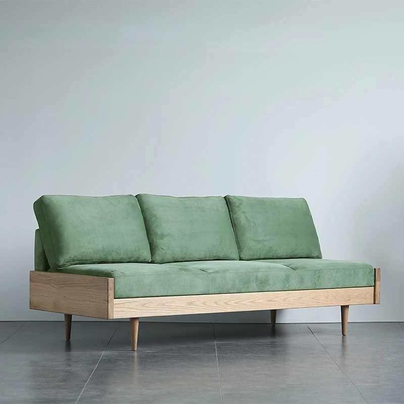 

Green Nordic Living Room Sofa Modern Decoration Cushion Luxury Wood Sofa Minimalist Divani Da Soggiorno Japandi Style Furniture