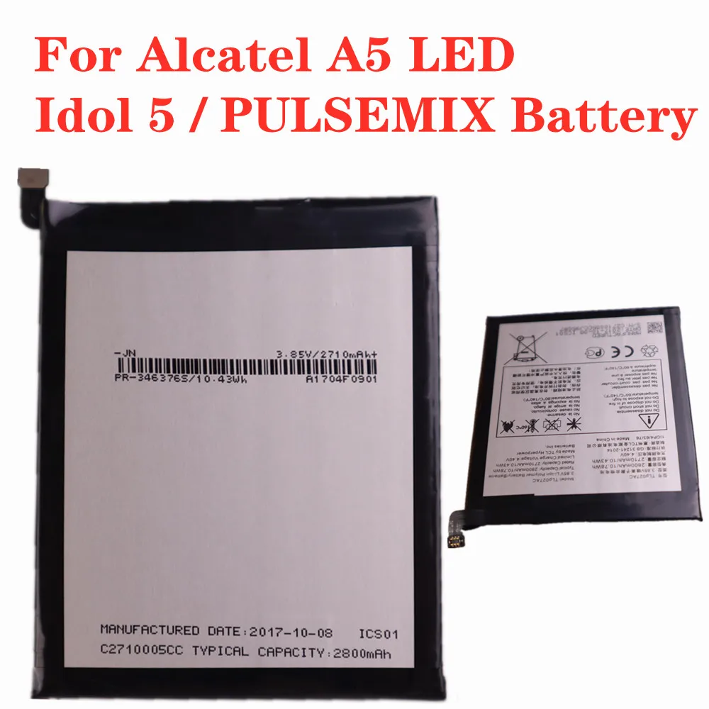 

TLP027AC TLP027AJ Replacement Battery For Alcatel A5 LED Idol 5 PULSEMIX 5085D 5085Y 6085D OT5085C Battery 2800mAh High Quality