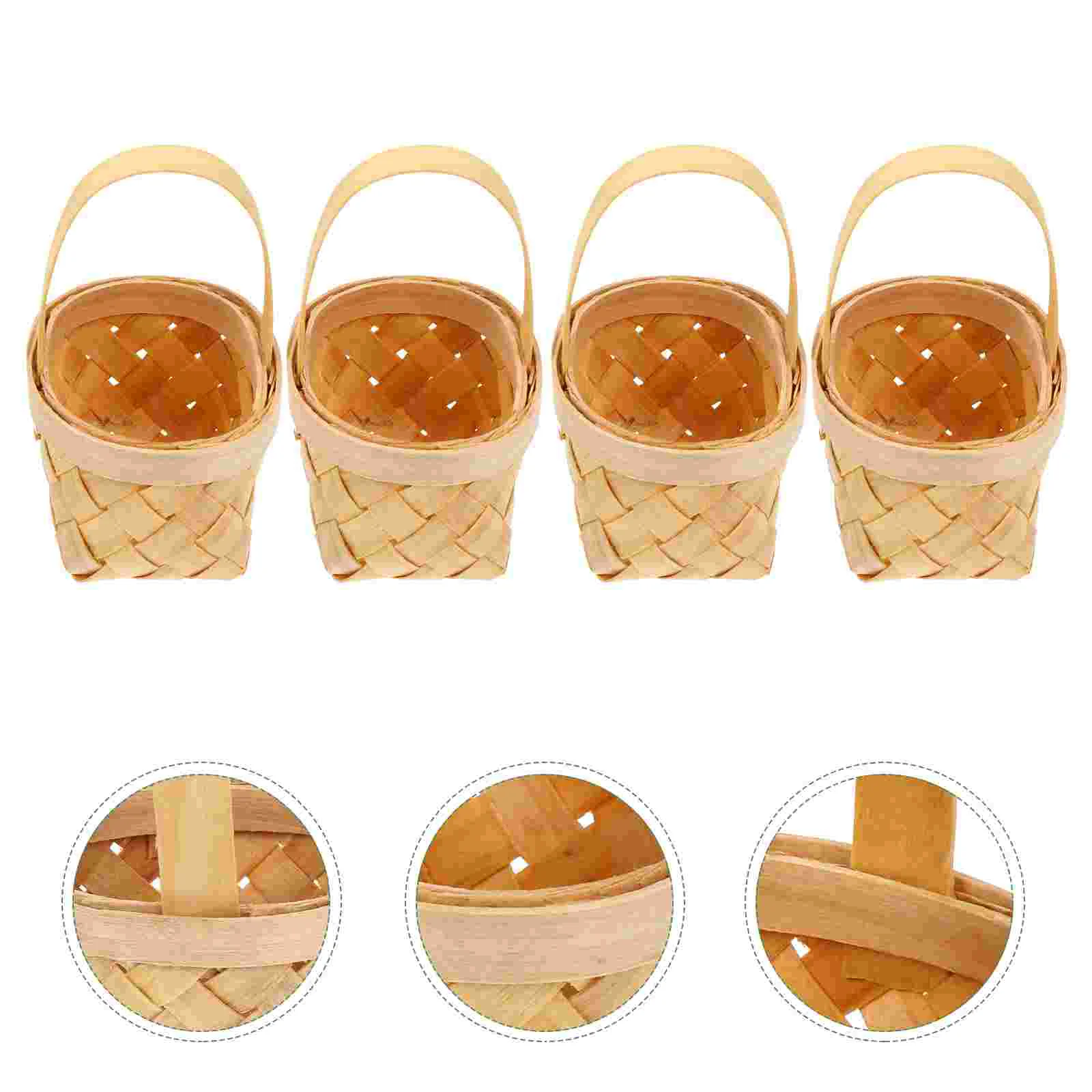 

Basket Baskets Mini Flower Woven Storage Wicker Gift Picnic Candywood Wedding Rattangirl Miniature Handle Favor Hanging