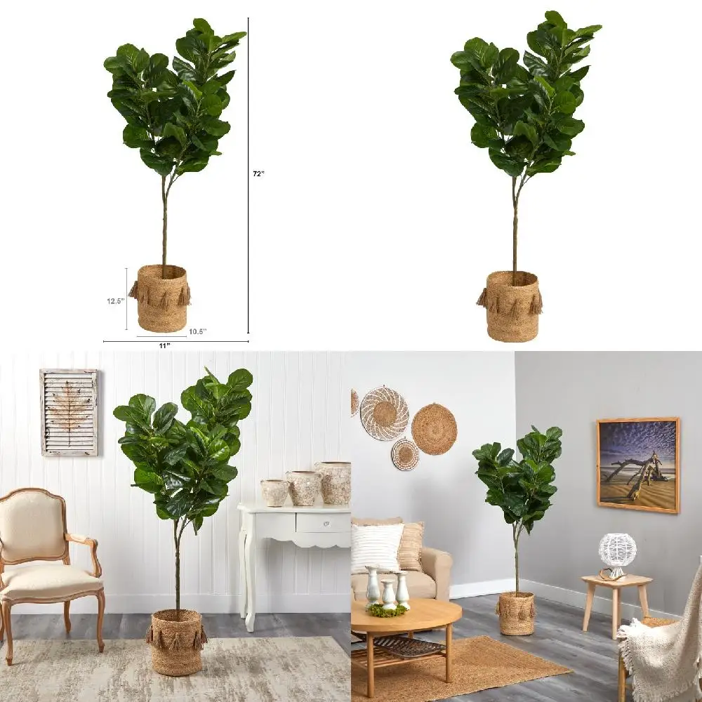 

Elegant Faux Fiddle Leaf Fig Tree in Beautiful Planter - Perfect for Home Decoration and Gifts