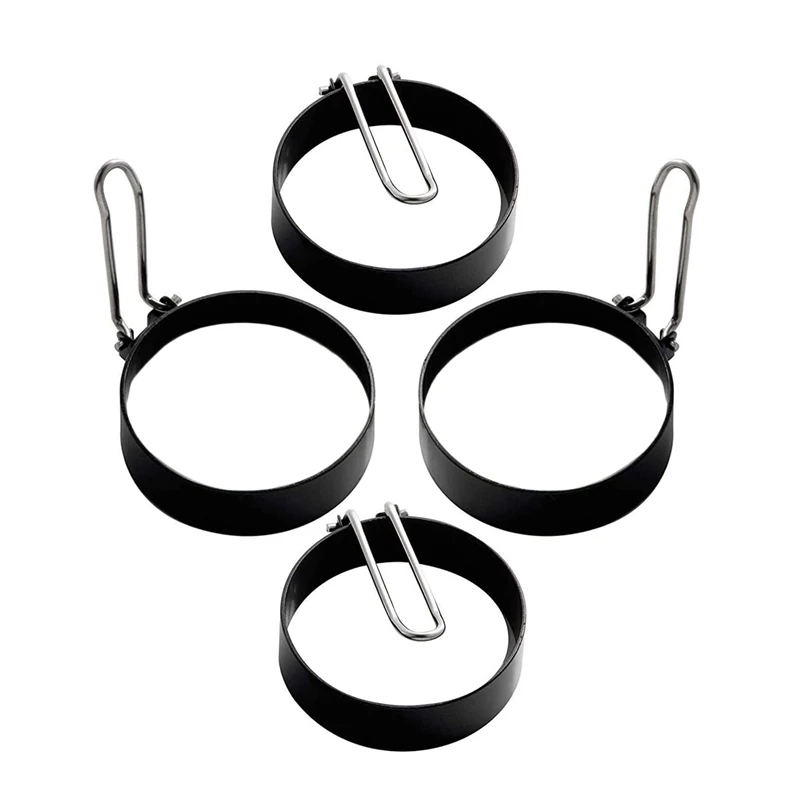 

4Pcs Egg Ring Round Non Stick Egg Pancake Maker Mold, Stainless Steel Cooking Tool Egg Maker Molds For Kitchen