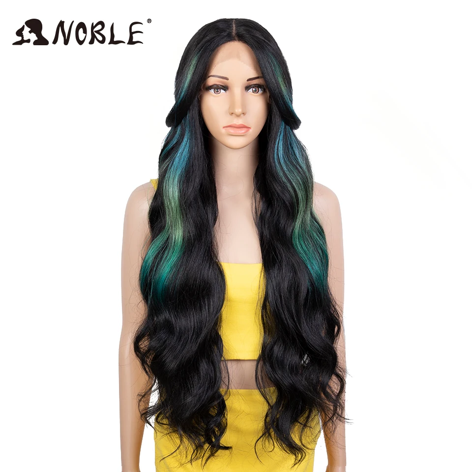 Noble Water Wave Synthetic Lace Front Wig 34 Inch Wet And Wavy Loose Deep Wave Frontal Wig Lace Wigs For Women Lace Front Wig