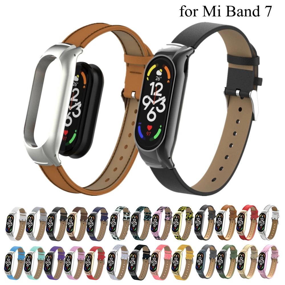 

Mi Band 7 Strap PU Leather Bracelet Wrist Strap for Xiaomi MiBand 7 Wristband Replace Smart WatchBand for Mi 7 Band NFC Correa