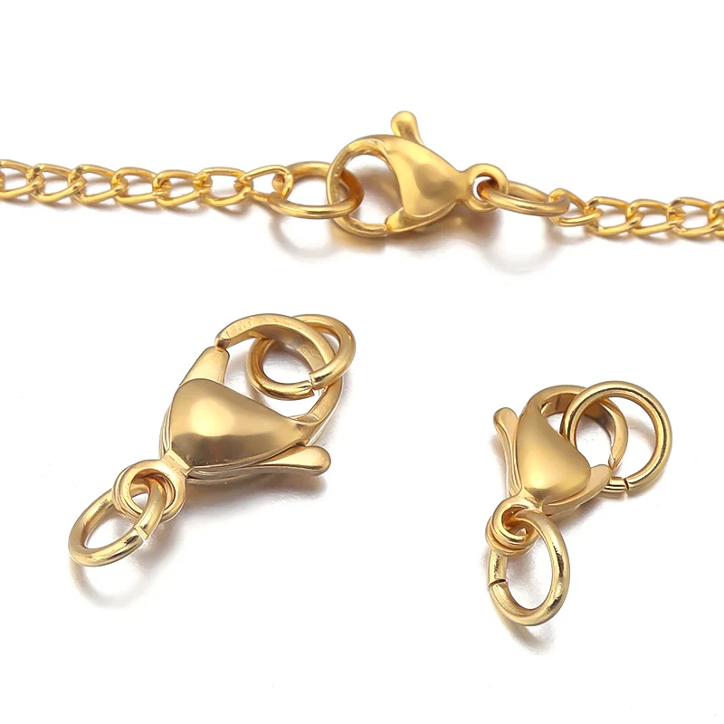 20 шт нержавеющая сталь Золото Омаров застежка Кольца Крючки разъемы для браслет