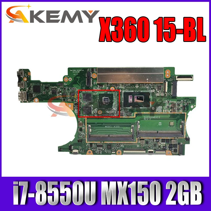 

For HP SPECTRE X360 15-BL 15T-BL motherboard DAX32DMBAE0 With CPU i7-8550U 941662-601 MX150 2GB 100% Fully Tested