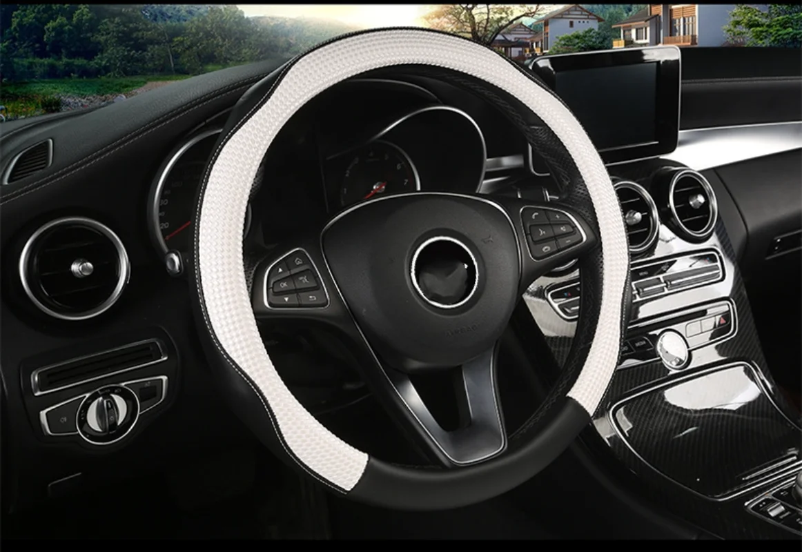 

36CM Crystal Steering Wheel Cover Four Seasons General Anti-skid Massage Car Handle Set High-grade Texture Noble and Elegant