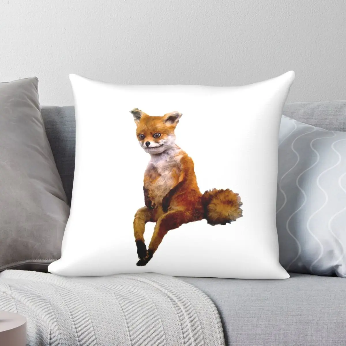 

Stoned Fox The Taxidermy Fox Meme Square Pillowcase Polyester Linen Velvet Printed Zip Throw Pillow Case Home Cushion Case 18"