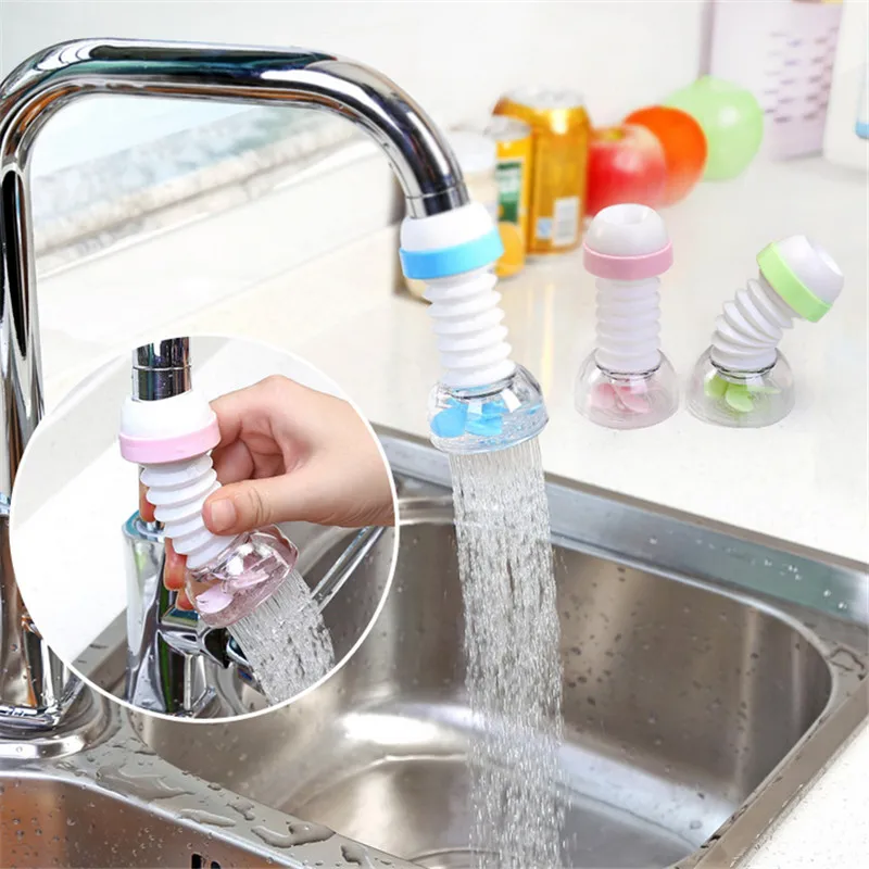 

360 Degree Home Rotatable Water Bubbler Swivel Head Water Saving Faucet Aerator Nozzle Tap Adapter Device With Activated Carbon