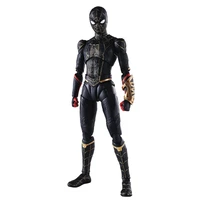 bandai s h figuarts spider man now way home spider man black gold suit action figure toy model collection kids gift