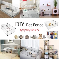 diy pet fence dog cage kennel free combination security foldable pet playpen crate iron fence puppy pet small animal rabbit cage
