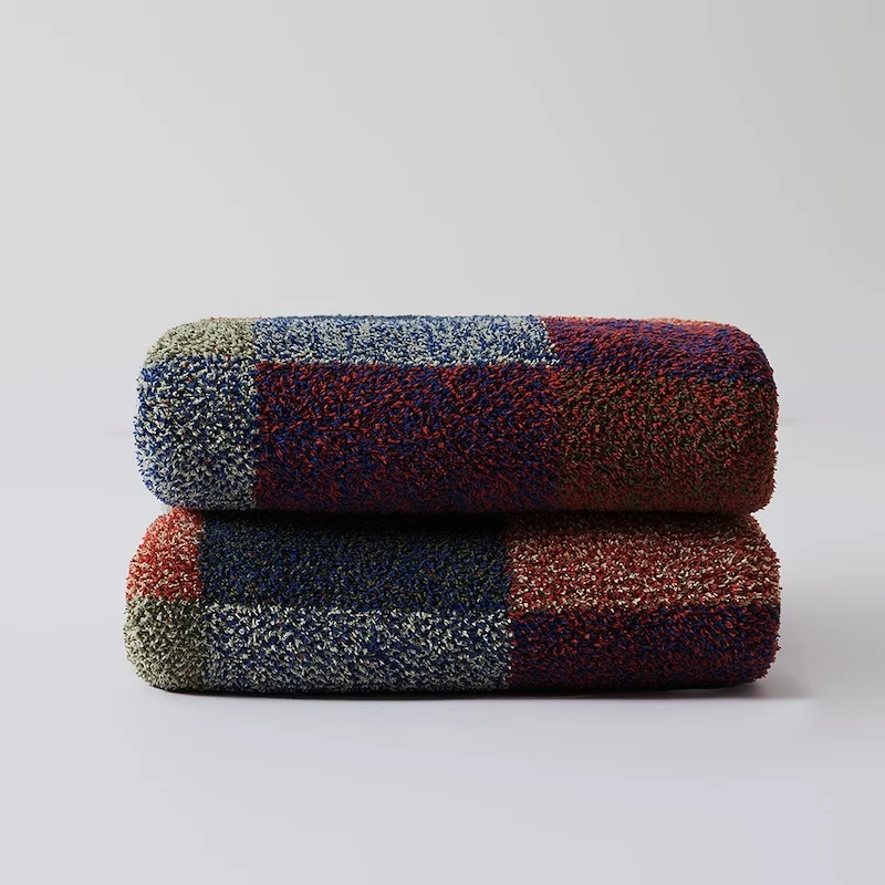 Уютное комфортное одеяло вязаное покрывало в клетку мягкое милое домашнее