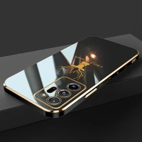 luxury christmas deer plating silicone phone case for samsung galaxy s22 s21 s20 fe s10 plus note 20 10 5g ultra thin soft cover