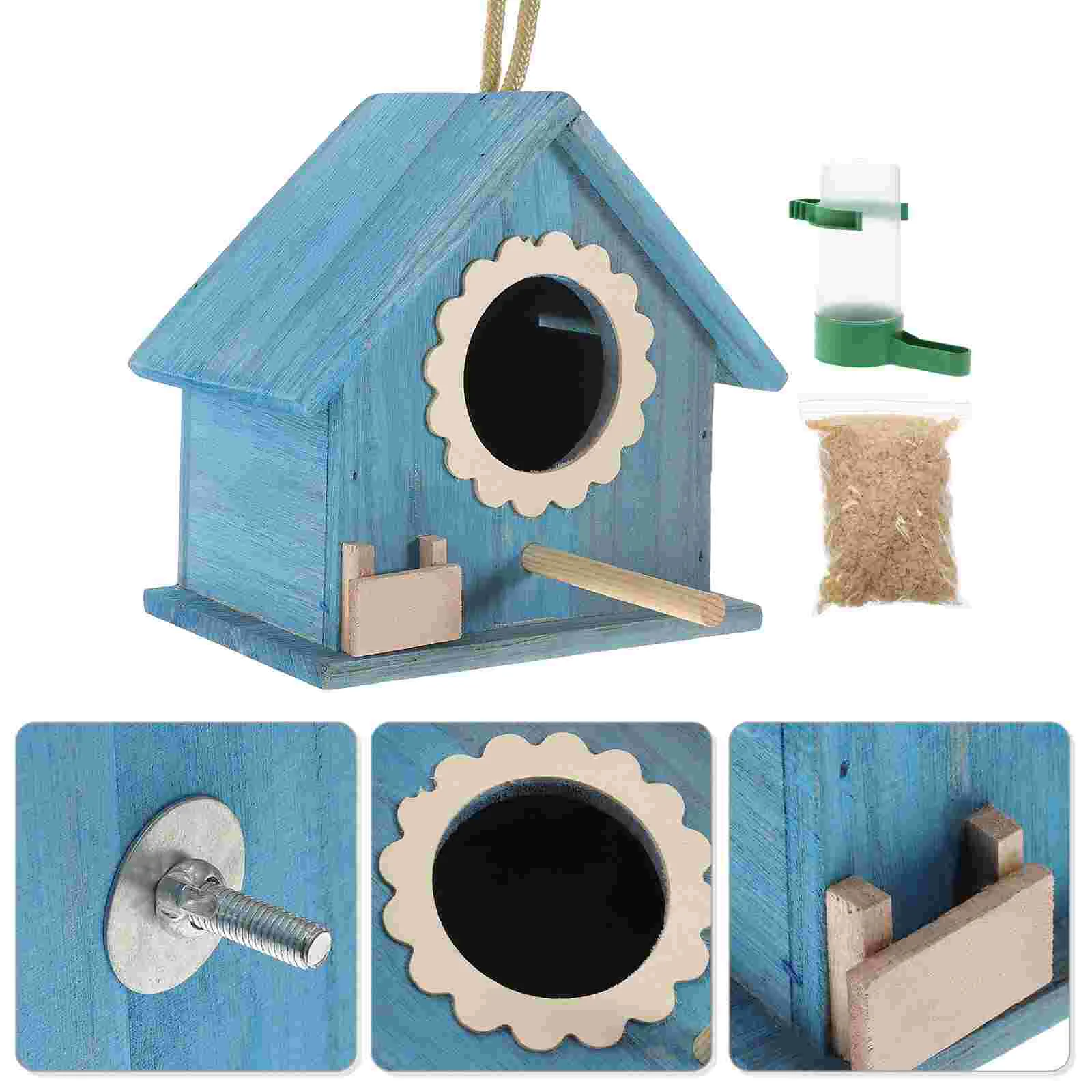 Hangers For Outside Terrarium Feeder Wooden Birds House Birdhouses Bird's Nest Box Plastic