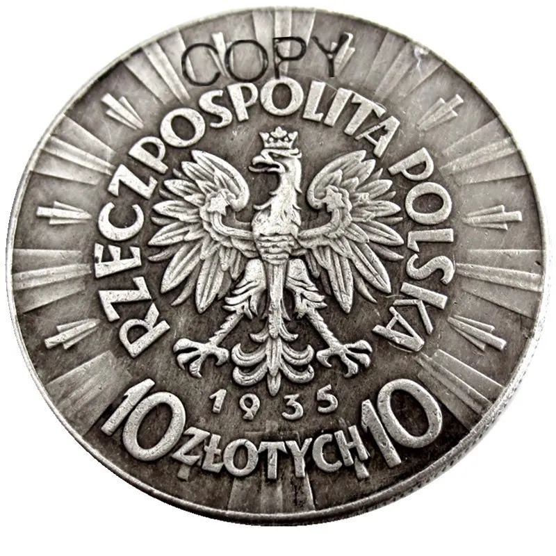 

Серебряная копия монеты Польши 10 злотых 1934-1939 годов