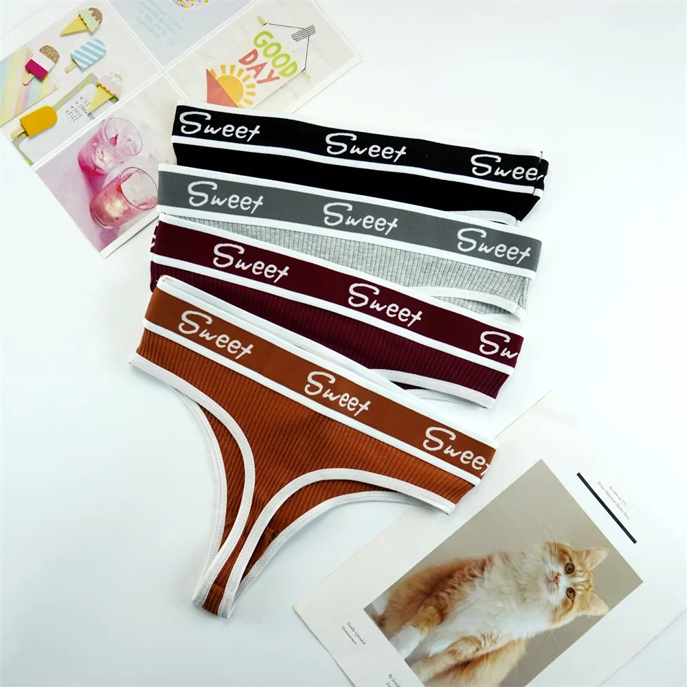 2 шт. хлопковые трусики с широким поясом и стрингами женские удобные больших