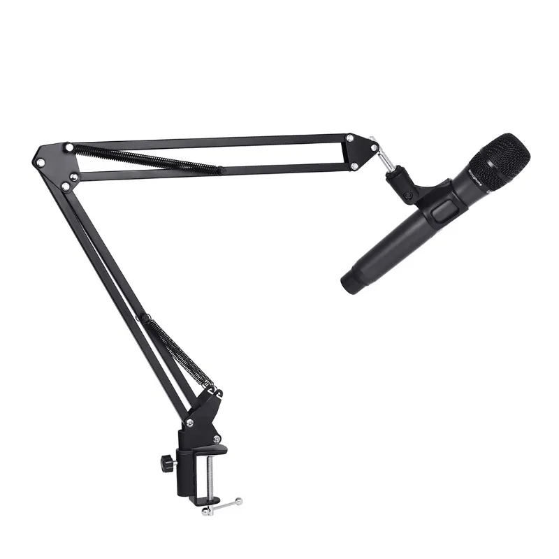 

Microphone Scissor Arm Stand Desktop Mic Clip Holder Tripod Live Cantilever Bracket Microphone Bracket Extendable