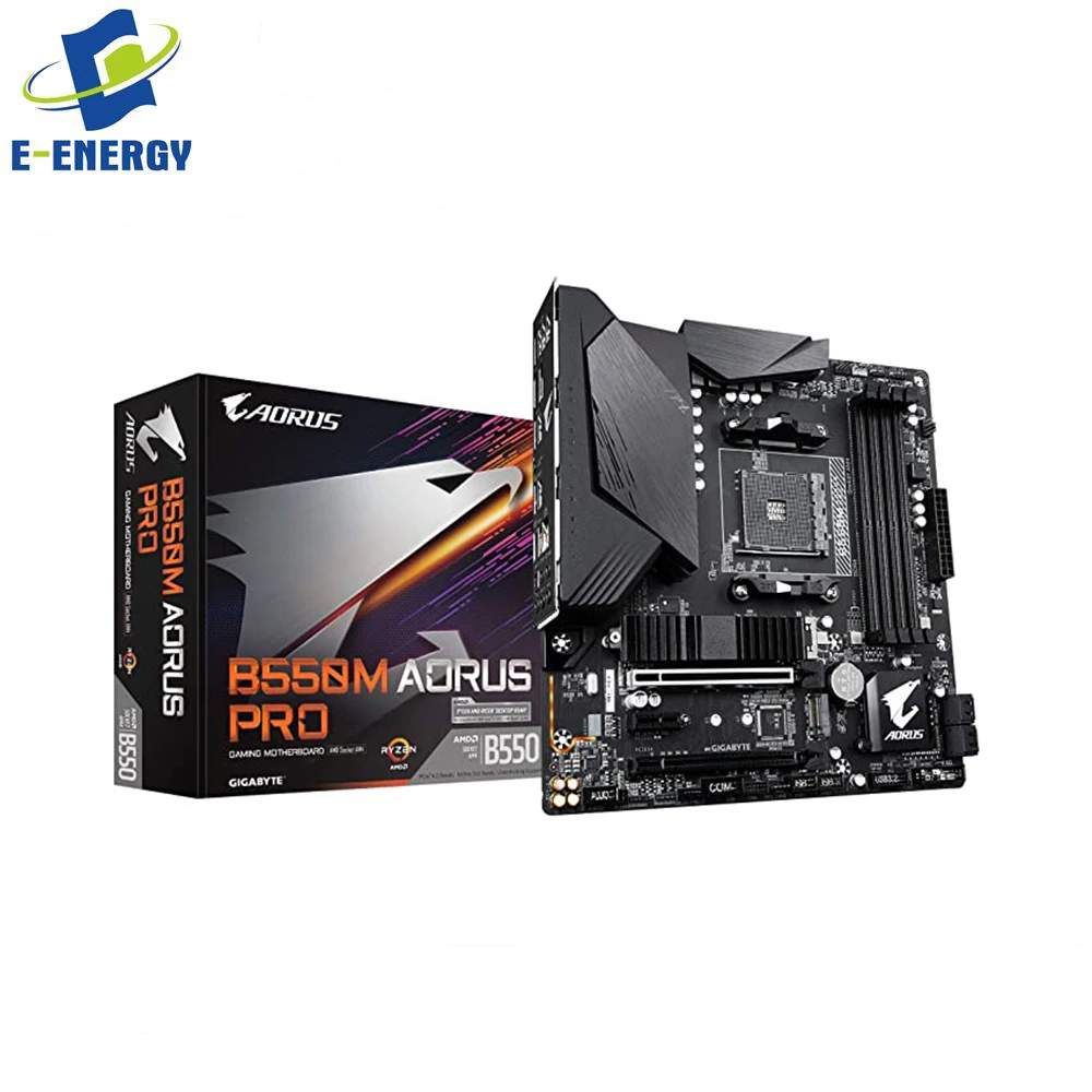 

Материнская плата GIGABYTE B550M AORUS PRO AM4 AMD B550 Dual M.2 SATA 6 ГБ/сек. USB 3,2 PCIe 4,0 Micro-ATX