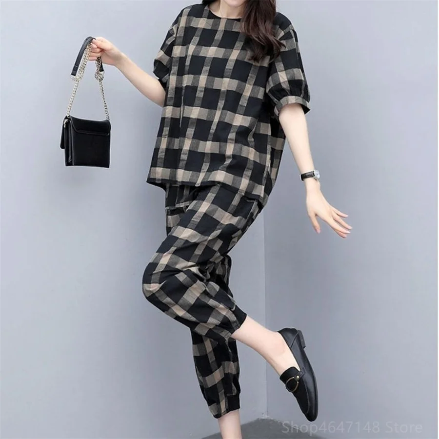 

Summer New Camouflage Sports Sets Women's Plus size Two Piece Sets Suit Female Short T-shirt & Pants Sets Casual Loose Tracksuit