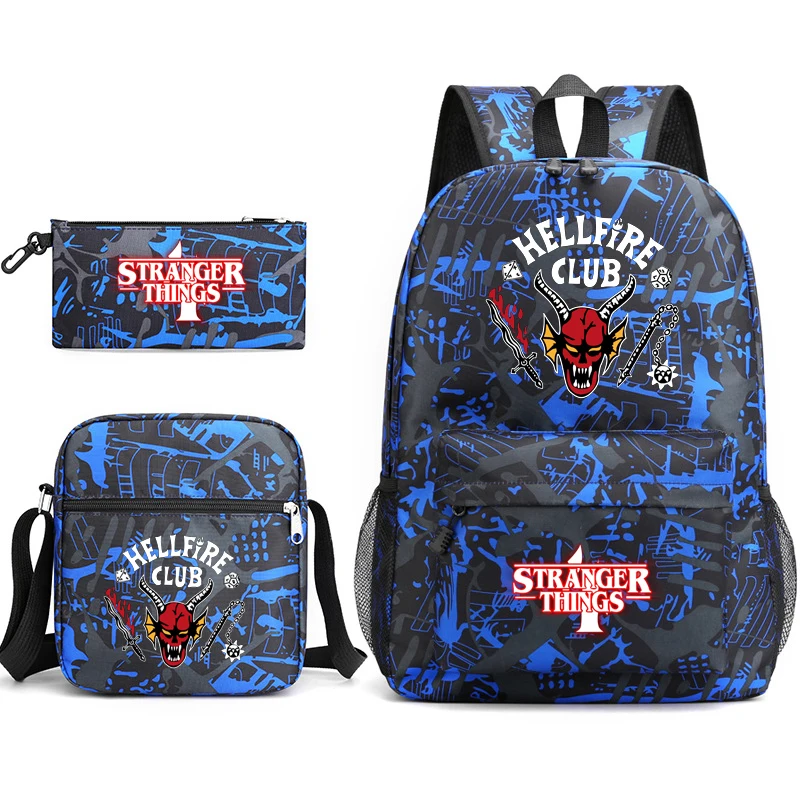 

3Pcs/set Stranger Things Season 4 Backpack for Boys Girls School Backpack Teenager Student Rucksack Shoulder Bag Pencil Bags