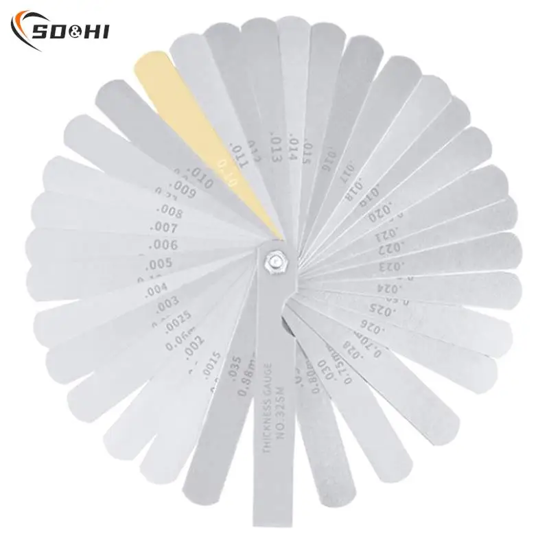 

1pc Feeler Gauge 32-Blade Dual Reading Combination Gap Measurement Tool Feeler Gauge Set For Gap Width/Thickness 0.04-0.88mm