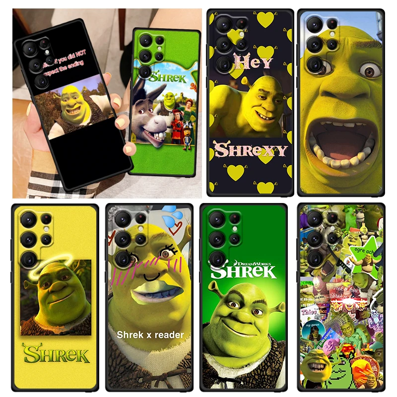 

Movie Anime Shrek Art Phone Case For Samsung Galaxy S23 S22 S21 S20 FE S10 S10E S9 Plus Ultra Pro Lite 5G Black FUnda