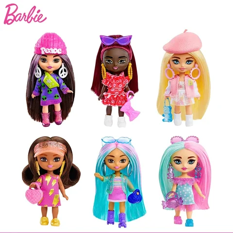 3.25 Inch Barbie Extra Mini Minis Doll with Accessories Purple Brown Sea  Rainbow Hair Model Action Figure Collection Toy Gifts - AliExpress