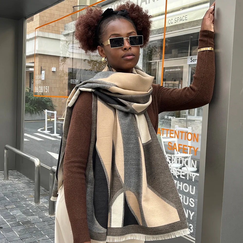 

Man Women Winter Scarf Thick Warm Long Shawl Faux Cashmere Large Wraps 180*65cm