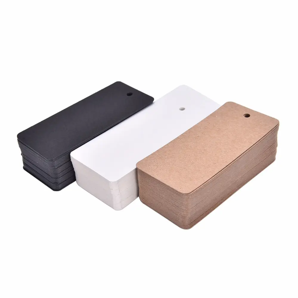 

50 pcs/lot Kraft paper hang tags Price Tag Blank Note Card Wedding Party Favor Price Punch Label Gifts Stationery Supplies 4*9cm