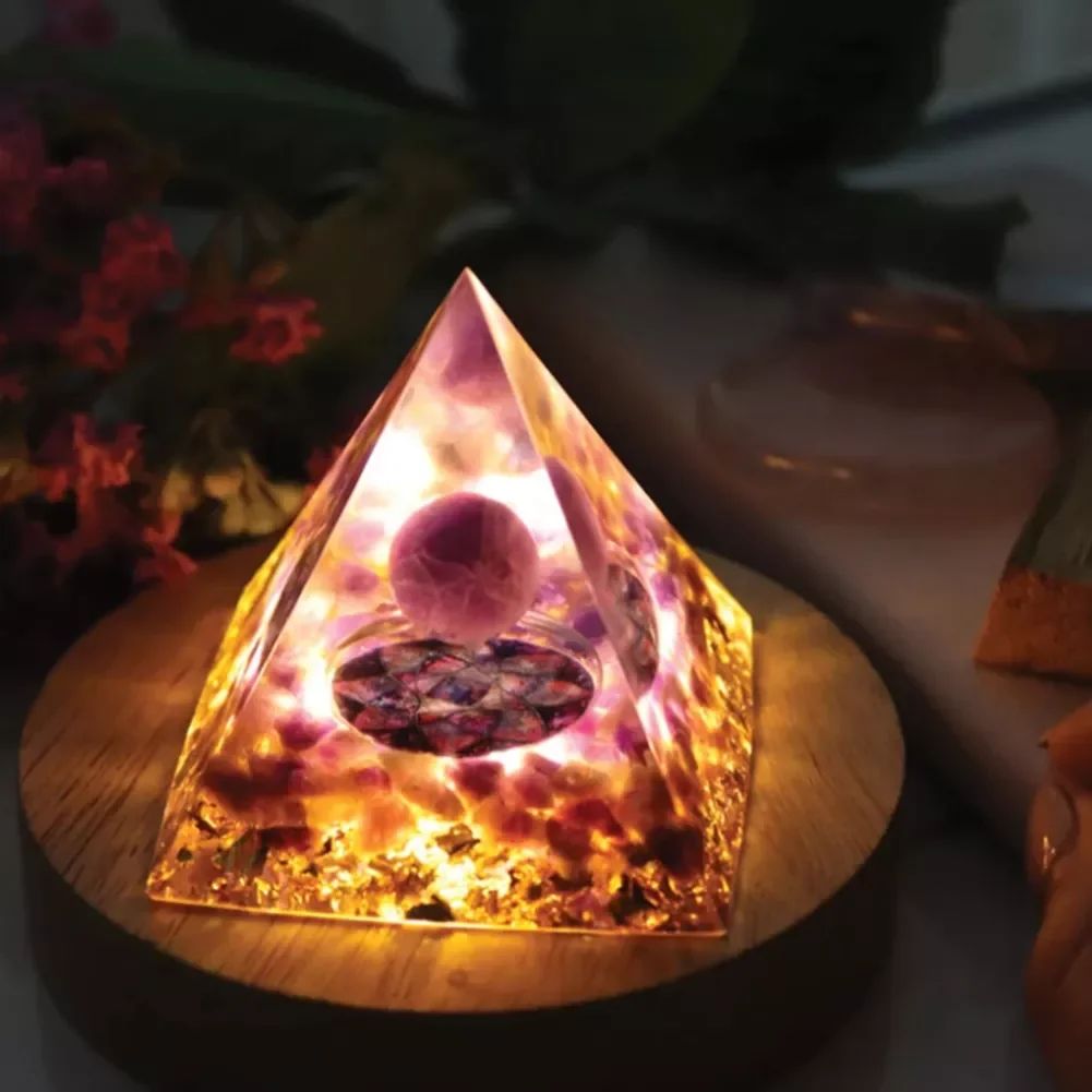 

Natural Tiger Eye Healing Amethyst Crystal Sphere Pyramid Quartz EMF Protection Energy Orgonite Chakra Meditation Stone