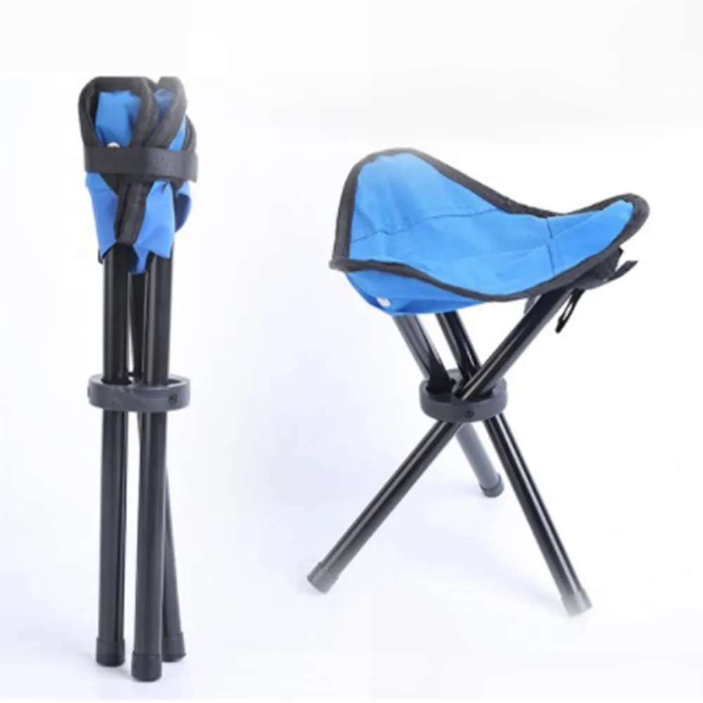 1PC Outdoor Portable Tripod Folding Fishing Chairs Camping Stool Triangle 28*23*23cm Oxford Cloth&steel Pipe Fishing Chair Seat