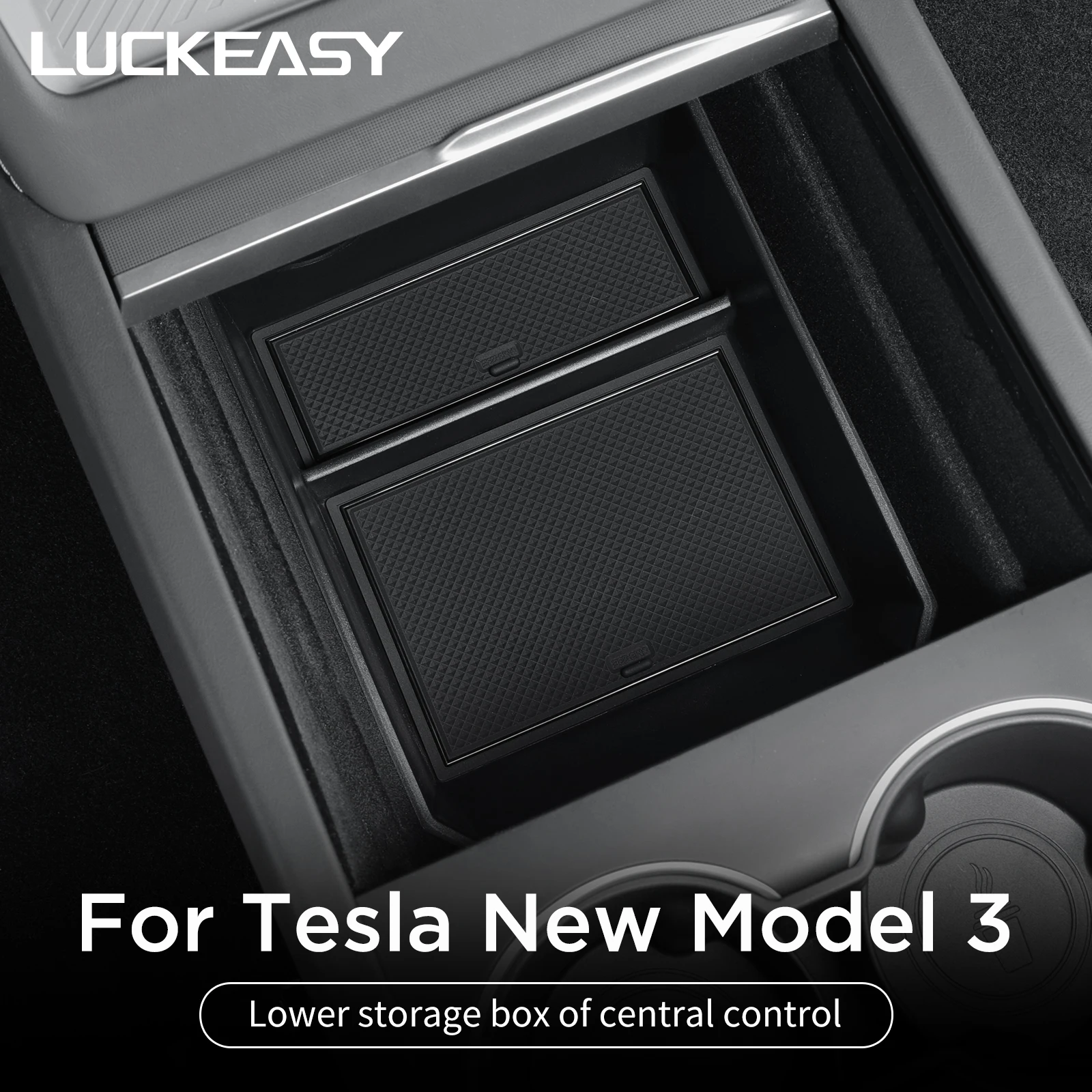 Фото Контейнер для хранения Tesla Model 3 Highland 2024, центральная консоль, нижний слой, органайзер для хранения, аксессуары для интерьера автомобиля №1