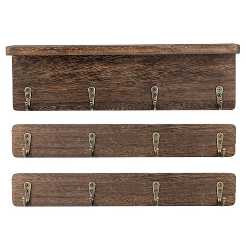 

Coffee Mug Holder Wall-Mounted with 12 Hooks Wood Rustic Cup Rack Tea Cup Hanger for Kitchen Organizer Display Decor