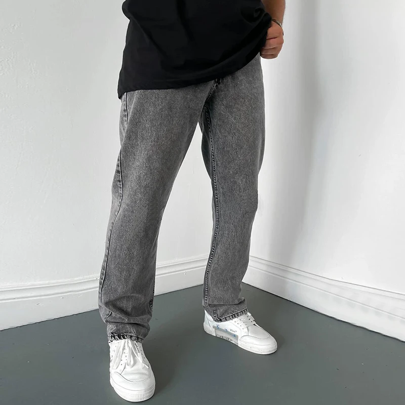 Dropshipping Men Printed Stripe Jeans Lucky Cloud Lightning Pattern Straight High Quality Jean Teen Street Hip Hop Denim Pants