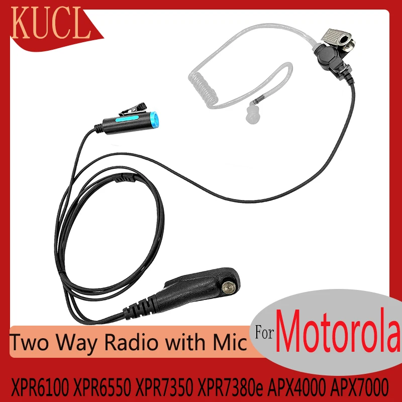 RISENKE Earpiece for Motorola APX6000 APX7000 XPR6100 XPR6550 XPR7350 XPR7380e APX4000 Radio Walkie Talkie Headset with Mic