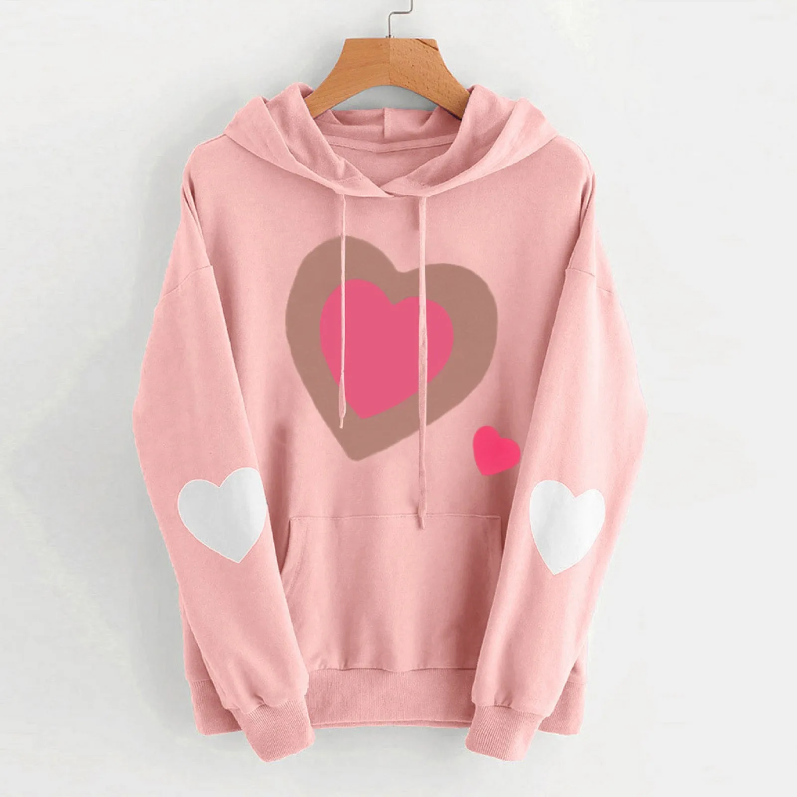

Womens Long Sleeve Heart Pocket Hoodie Sweatshirt Jumper Pullover Tops Blouse Hoodie Workout Women Knit Sweater for Women