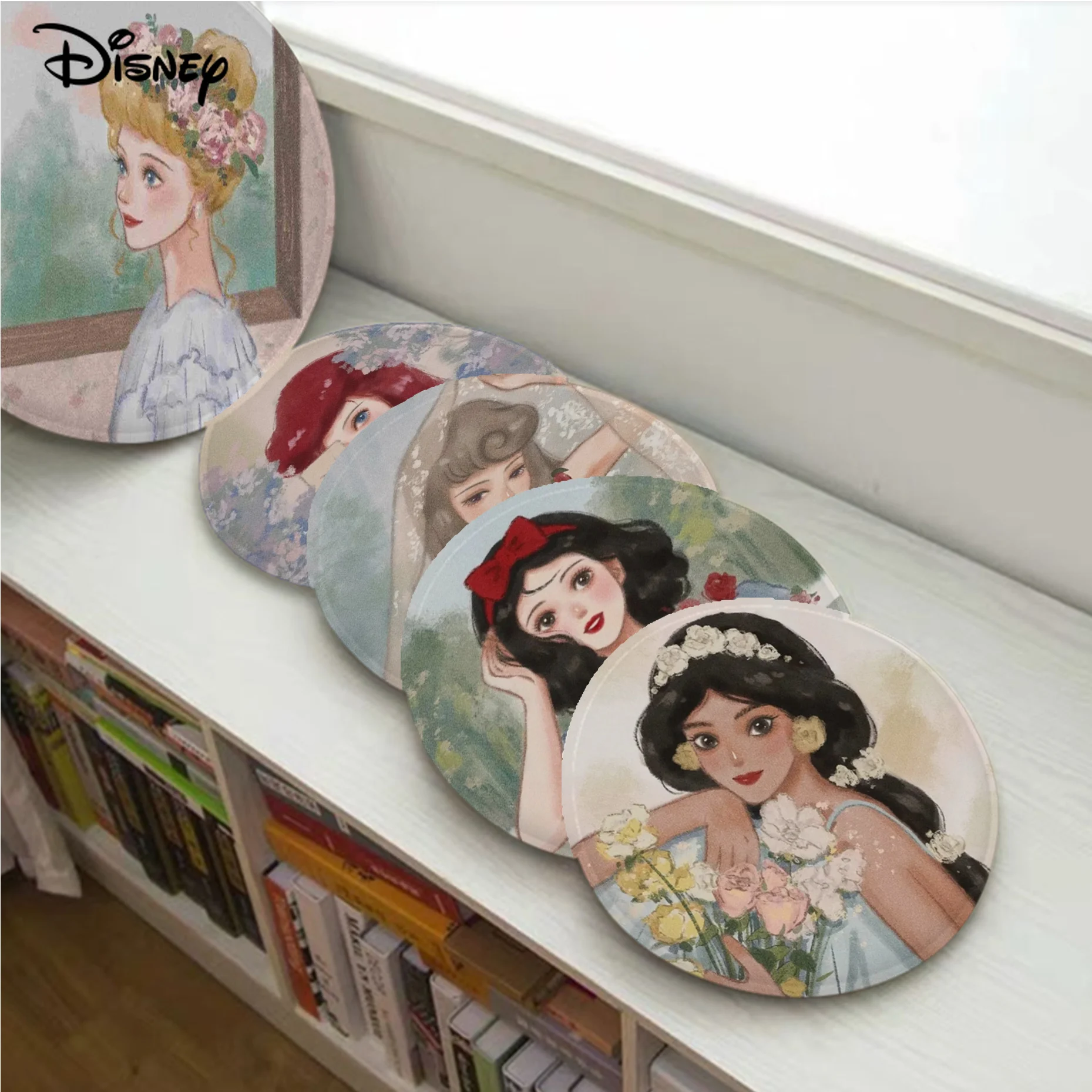 

Disney Princess Cushion Mat Modern Minimalist Style Fabric Cushion Non-slip Living Room Sofa Decor Stool Tatami Stool Seat Mat