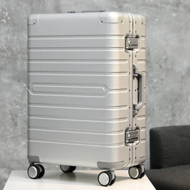 100% Aluminum Material Technology And Fashion Cabin Quality 20/24/28 Size Travel Luggage Spinner Smart Travel Suitcase Luggage