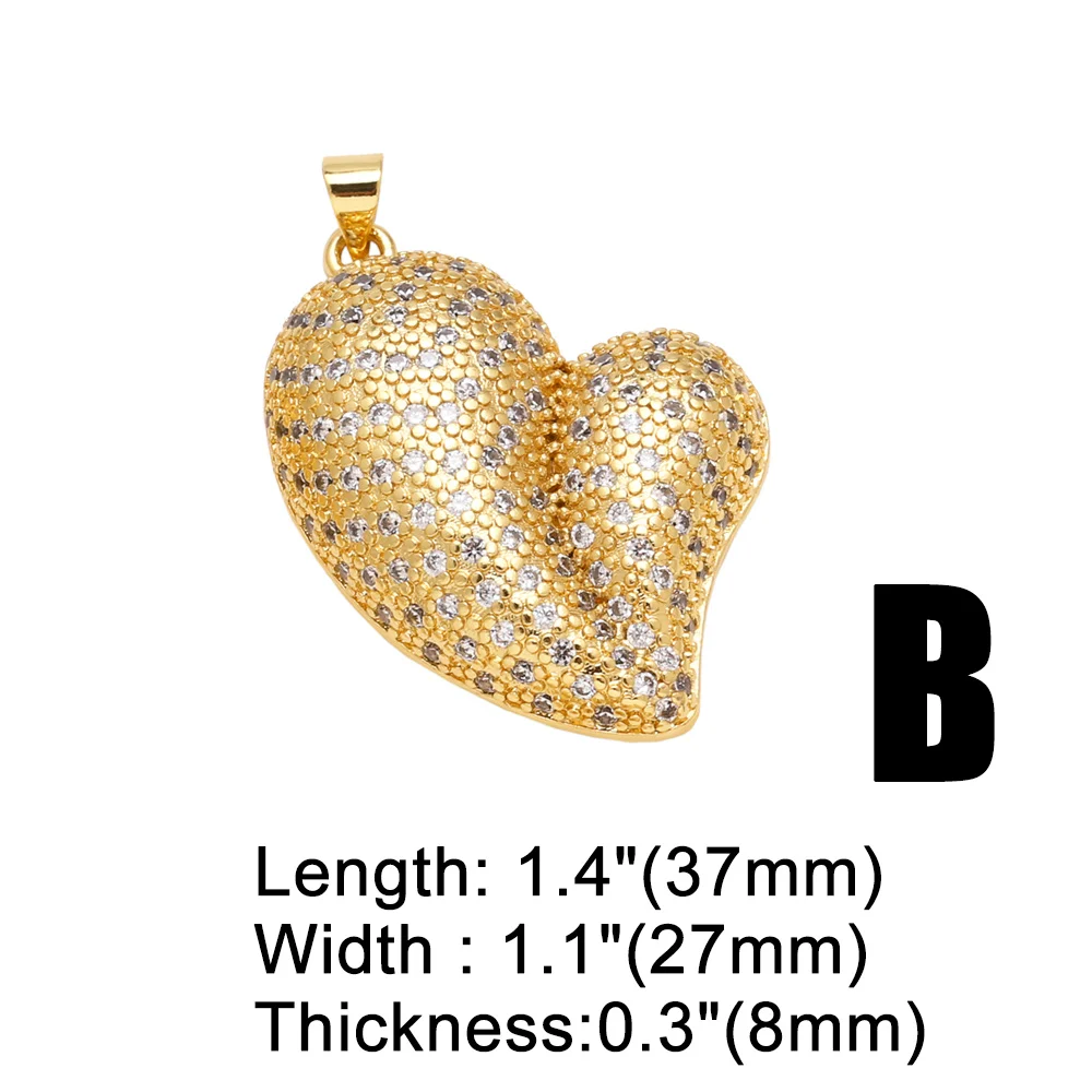 OCESRIO Модная белая подвеска в форме сердца с кристаллами для ожерелий медное